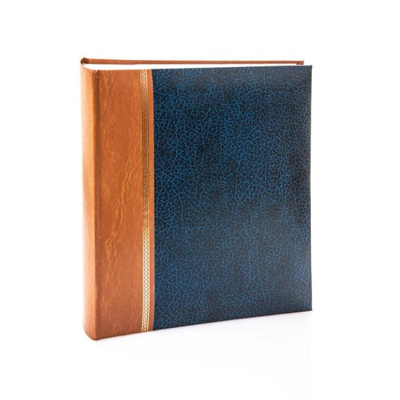 blue cover leatherette album
