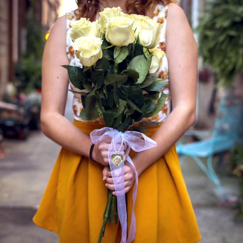 wedding bouquet memorial with a photo