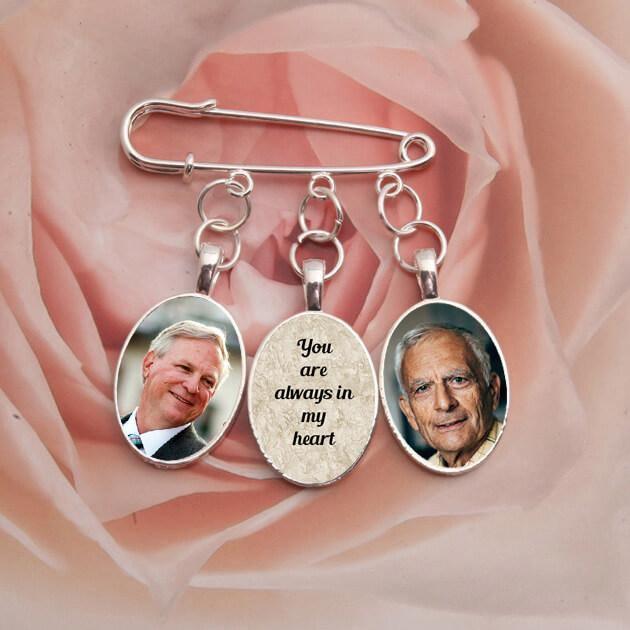 bridal bouquet memorial photo charm