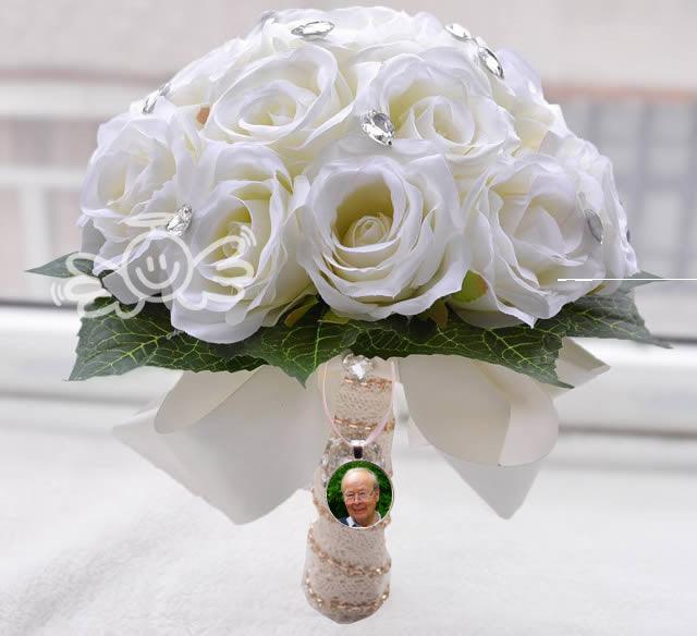 bridal bouquet double photo charm