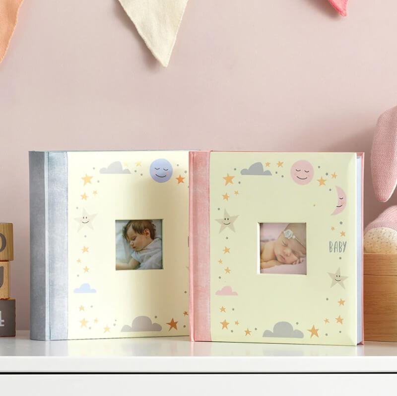 boy and girl baby photo album